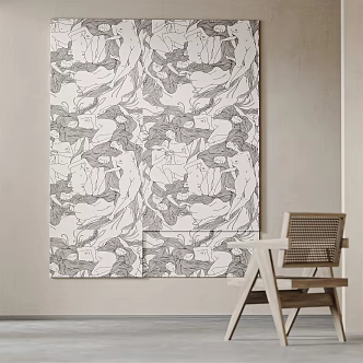 Modern abstract painting decorative painting 3d model