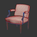 Modern Chair With White Fabric Upholstery And Brown Wooden Arms And Legs