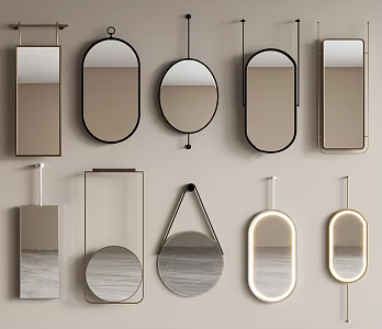 Modern Mirror Bathroom Mirror Hanging Homestay Bathroom Supplies Mirror 3d model