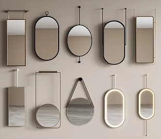 Modern Mirror Bathroom Mirror Hanging Homestay Bathroom Supplies Mirror 3d model