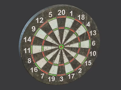 Standard Dartboard Sports Equipment With Numbered Sections And Colored Target Zones 3d model