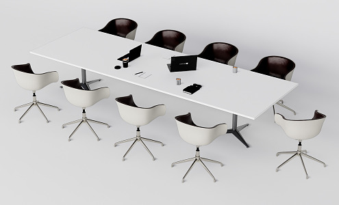 Modern Conference Table and Chair 3d model