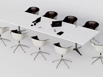 Modern Conference Table and Chair 3d model
