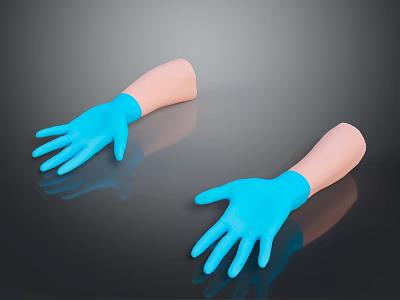 Medical Gloves Gloves Medical Protection Rubber Care Hygiene Hygiene Products Cleaning Products Sanitary Articles Cleaning Articles 3d model