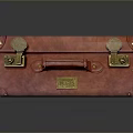 Vintage Red Leather Suitcase With Golden Locks Handle And JEEPERS Embossed Design