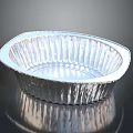 Aluminum Foil Tableware Set With Rippled Edge Oval Bowl For Baking And Serving 3d model