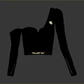 Elegant Black Tight Fitting Long Sleeve Top with Stylish Decorative Details