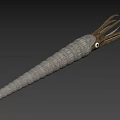 Realistic Marine Cephalopod Model With Spiral Body Extended Tentacles And Large Eye