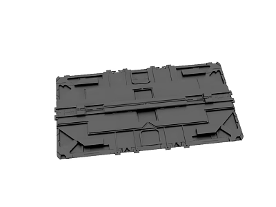 Black Plastic Mechanical Component With Structural Frame And Mounting Holes 3d model