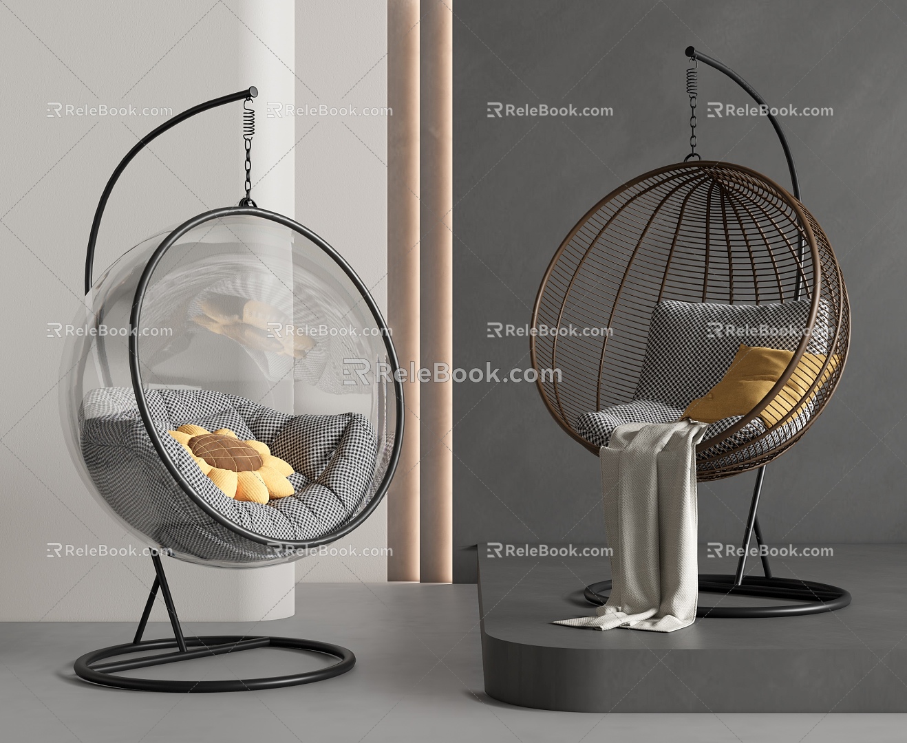 Modern Hanging Chair Swing Chair Outdoor Hanging Chair Hanging Basket Swing Acrylic Hanging Chair Rattan Chair 3d model