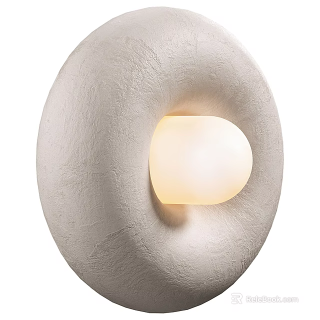Modern Textured Round Wall Lamp With Illuminated Center For Interior Decoration 3d model