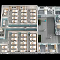 Structured Dormitory Floor Plan With Rows Of Beds And Separate Utility Rooms
