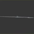 Blue Long Strip Structure With Curved And Broken Parts On Gray Background