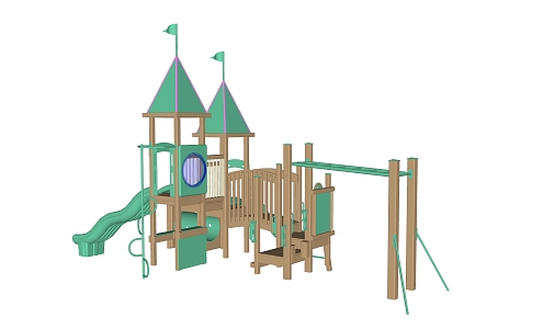 Modern slide children's activity venue 3d model