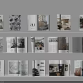 Stylish Decorative Magazine Collection on Multiple Shelves for Interior Design 3d model