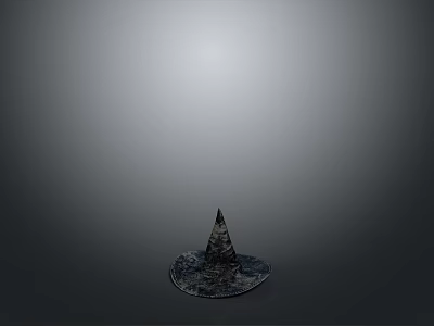 Mystical Dark Textured Witch Hat With Vintage Design For Halloween Costumes 3d model