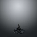 Mystical Dark Textured Witch Hat With Vintage Design For Halloween Costumes