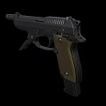 Tactical Pistol With Metal Body Green Grip Barrel Trigger And Magazine Design