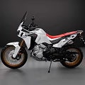 White Red Adventure Motorcycle With Modern Design Sleek Body And Golden Wheels