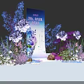 2023 Nanyang Rose Festival Guide Sign With Purple Roses And Floral Decorations