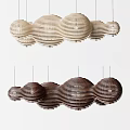 Modern Layered Woven Chandeliers in Beige and Dark Brown for Interior Decoration