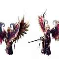 Modern game character game character with wings 3d model