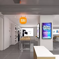 Honor Retail Store Interior With Display Counters And Mobile Phones On Show