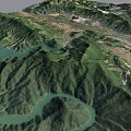 Aerial Planning View of Mountainous Terrain With Winding Rivers and Lush Green Landscapes