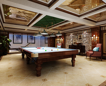 American billiard room 3d model