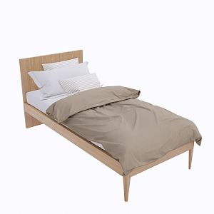 Nordic Single Bed 3d model