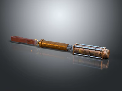 Commercial Equipment With Leather Handle Cylindrical Metallic Body And Grid Design Structure 3d model