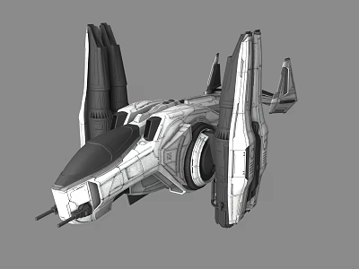Futuristic Sci Fi Spaceship 3D Model With Sleek Exterior And Detailed Engines 3d model