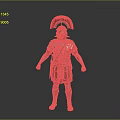 Roman Soldier Armor With Red Feathered Helmet Metal Plates And Leather Gear