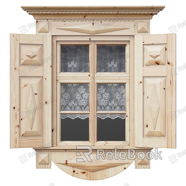 European classical solid wood windows model