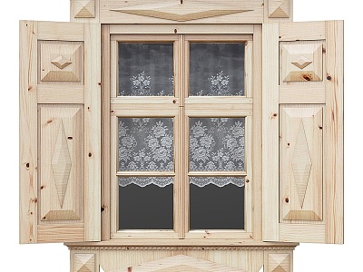 European classical solid wood windows model