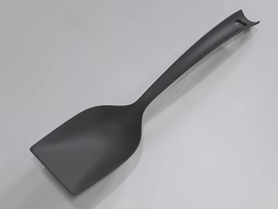 Durable Black Silicone Spatula Kitchen Utensil With Long Handle For Cooking 3d model