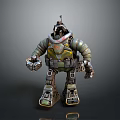 Mechanical Robot Character Design With Armored Metal Plates Joints And Cybernetic Details