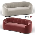 Modern Two Seater Sofa With Curved Design And Multiple Color Options 3d model