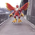 Digimon Garudamon Mythical Bird Character On Bridge