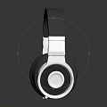 Sleek Modern Over Ear Headphones With Metallic Silver Accents And Black Ear Cups