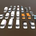 Different Types of Commercial Vehicles in Multiple Colors Including Trucks Vans and Trailers