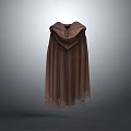 Brown Hooded Cloak With Fringed Edges Soft Fabric And Comfortable Design