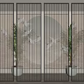 New Chinese-style Screen Partition Metal Rotating Screen Partition 3d model