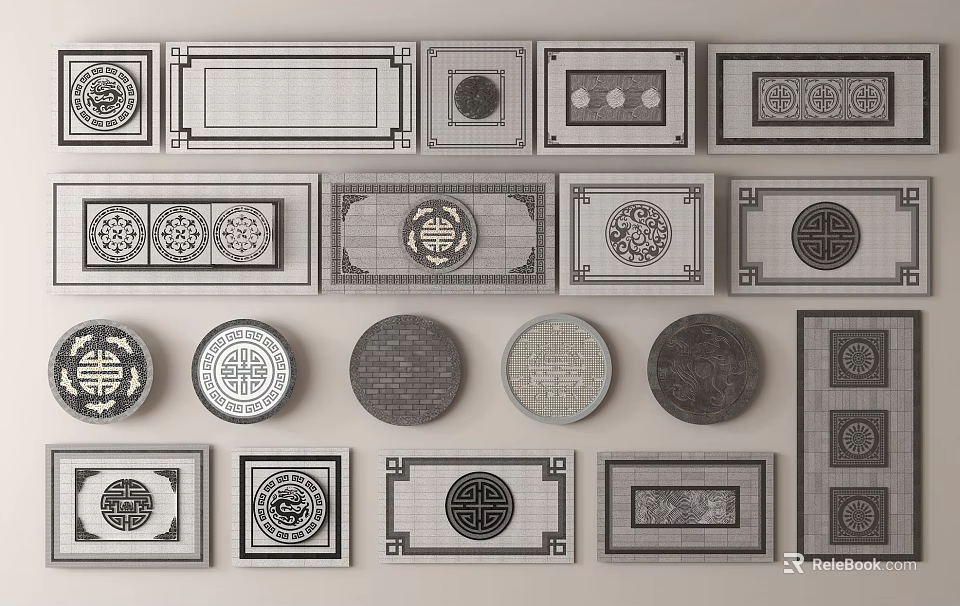 Garden Path Paving Design Options With Traditional Patterns And Various Shapes 3d model