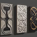 Modern Geometric Wall Decor With Intricate Relief Patterns And Silver White Black Gold Tones