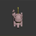 Pikachu Wearing Pink Armor Riding Pink Rocking Horse With Arrow Decoration
