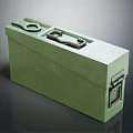 Green Hard Shell Box With Textured Surface Dual Handles And Clasp 3d model