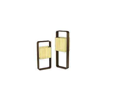 Modern Minimalist Outdoor Lights With Wooden Frame In Two Different Sizes 3d model