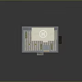 Architectural Building Model Featuring Tall White Exterior With Orange Roof Podium And Entrance Steps