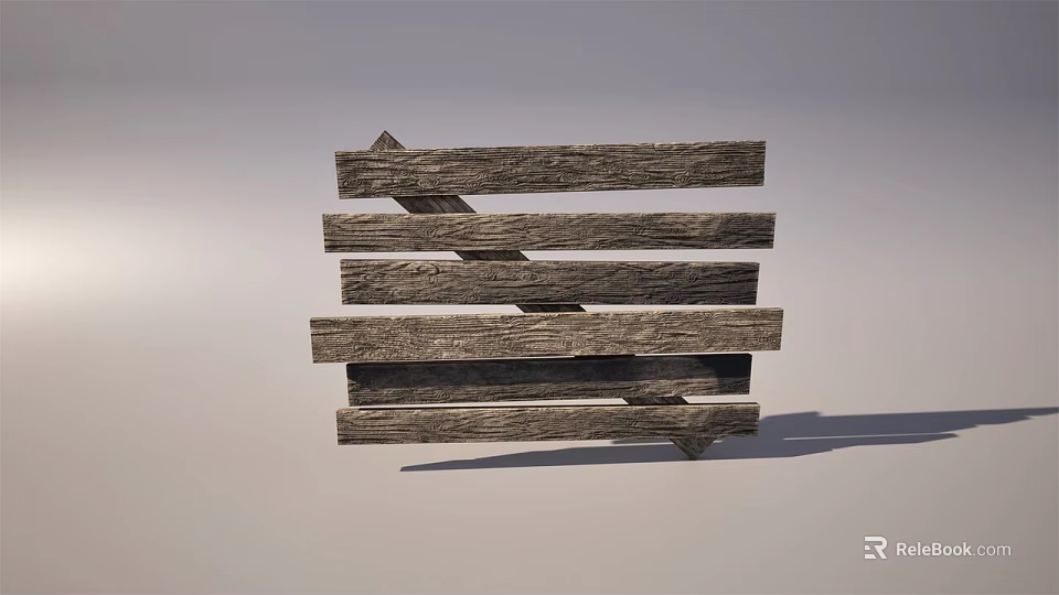 Simple Rustic Wood Decorative Structure With Interlaced Horizontal Planks And Natural Texture 3d model 